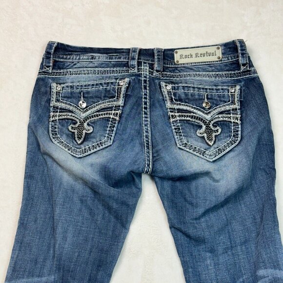 Rock Revival Capri Luz Embroidered Jeans Women's Size 30 - Picture 1 of 16